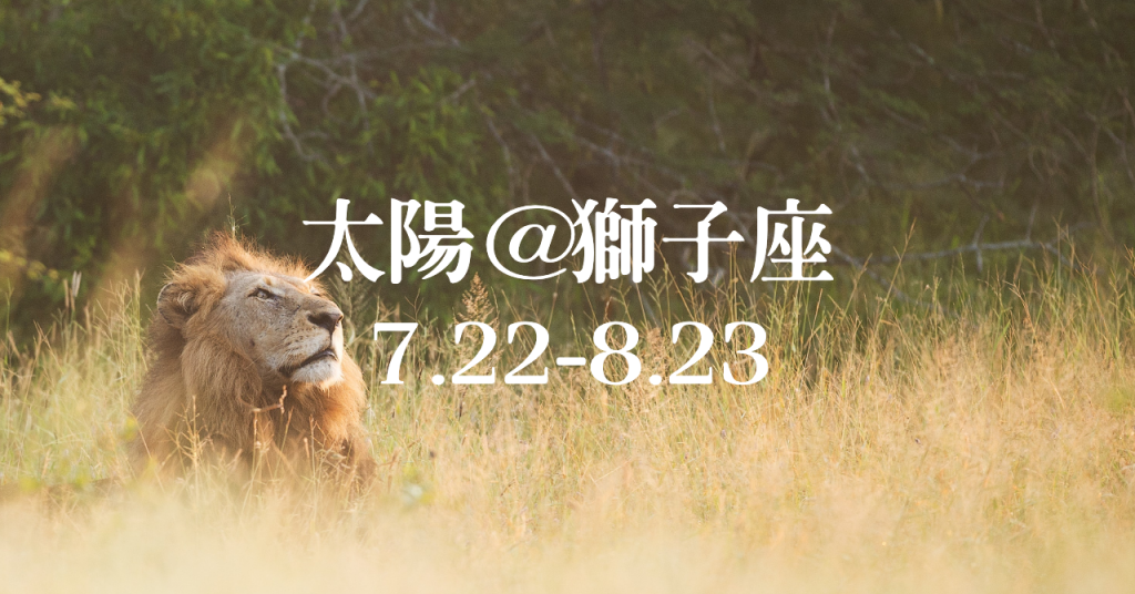 新月に導かれるように、7月22日に太陽が獅子座に移動。8月23日までは強い運気が渦巻く「獅子座の季節」です。